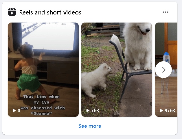 reels and short videos facebook