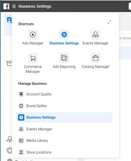 business setting facebook page